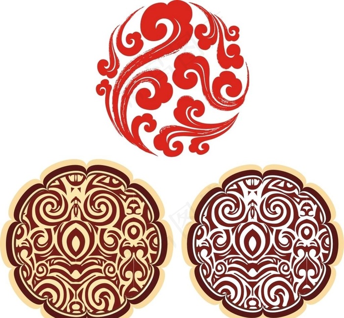 圆形花纹素材图片