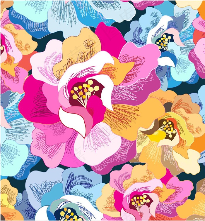 创意花卉底纹装饰图案图片