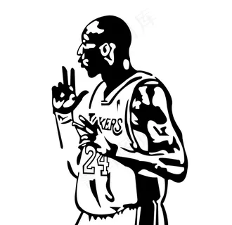 科比侧面卡通形象图片