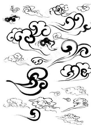 祥云 水墨 墨晕 墨迹 图片