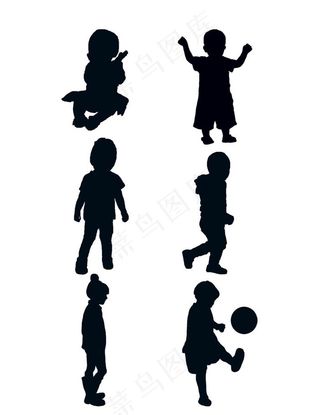 小孩剪影图片