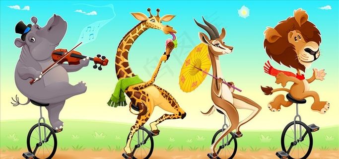 卡通可爱矢量长颈鹿图片