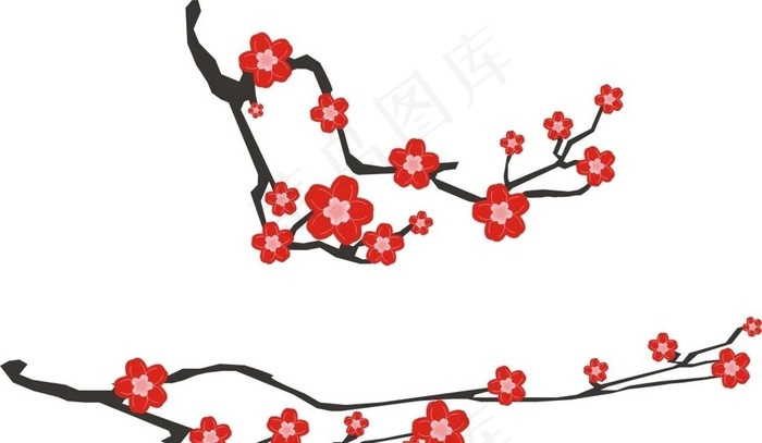 梅花 矢量图图片