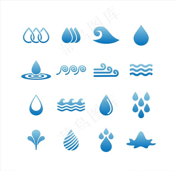 水 水滴 水花 浪花图片ai矢量模版下载