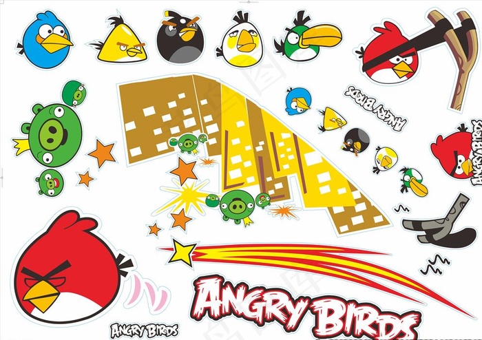 愤怒的小鸟车贴图片