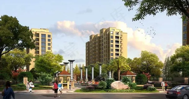 住宅小区效果图图片 住宅小区效果图图片