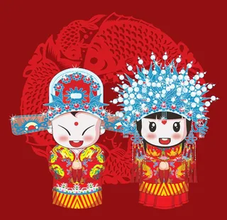婚庆男女卡通形象设计图片