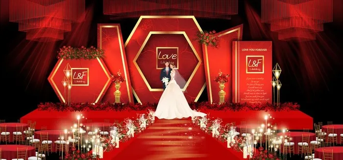 红金几何婚礼图片(7087X3543(DPI:300))psd模版下载