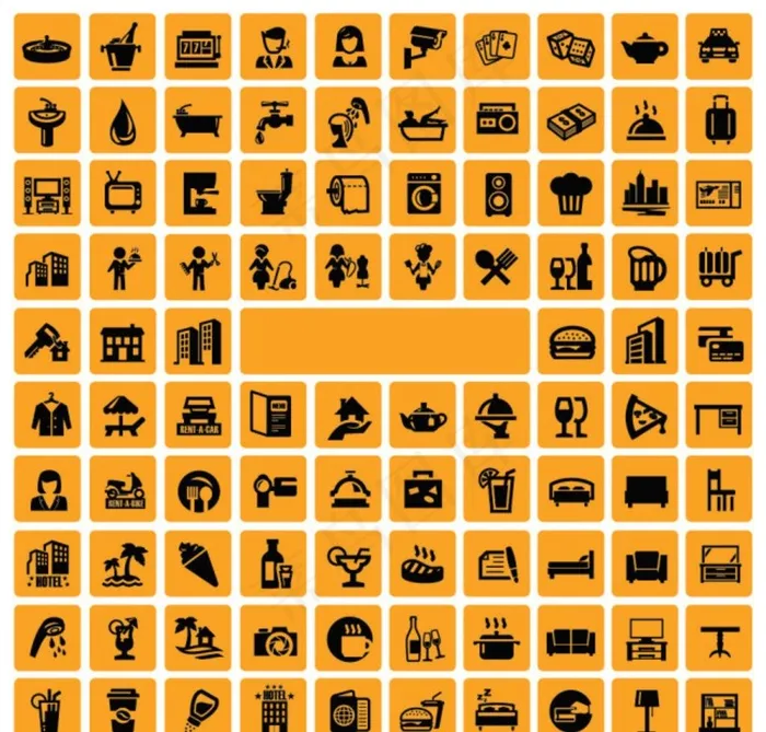 酒店图标图片ai矢量模版下载