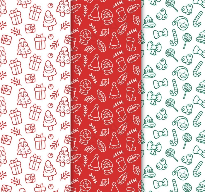 创意圣诞元素无缝背景图片