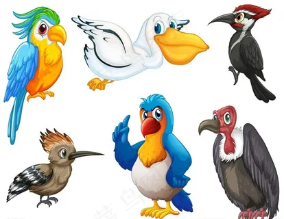一群矢量鹦鹉 装饰元素 动物图片