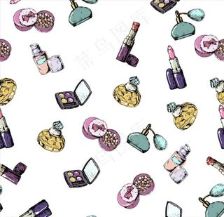 化妆用品四方连续底纹图片