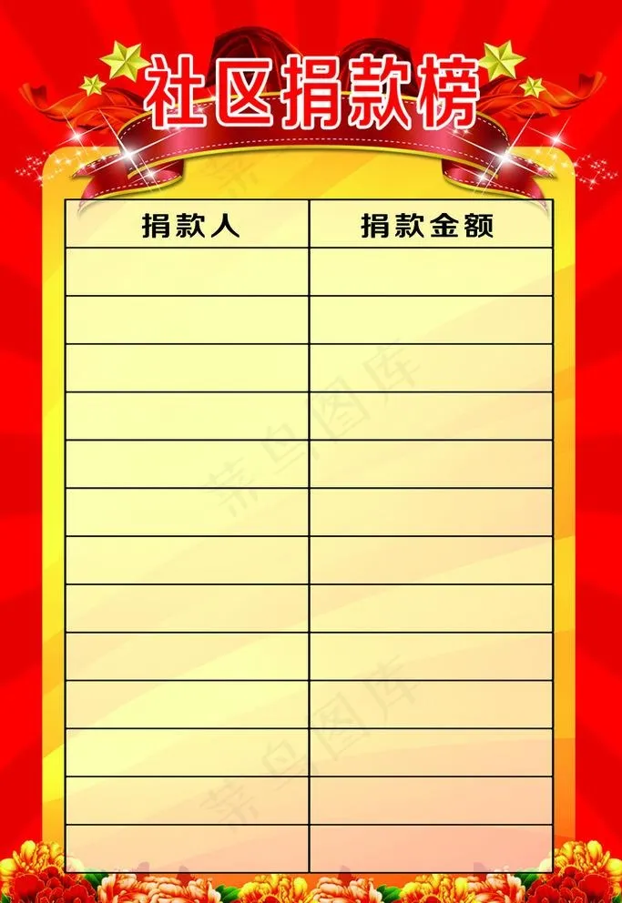 捐款榜图片(3307X4961(DPI:70))psd模版下载