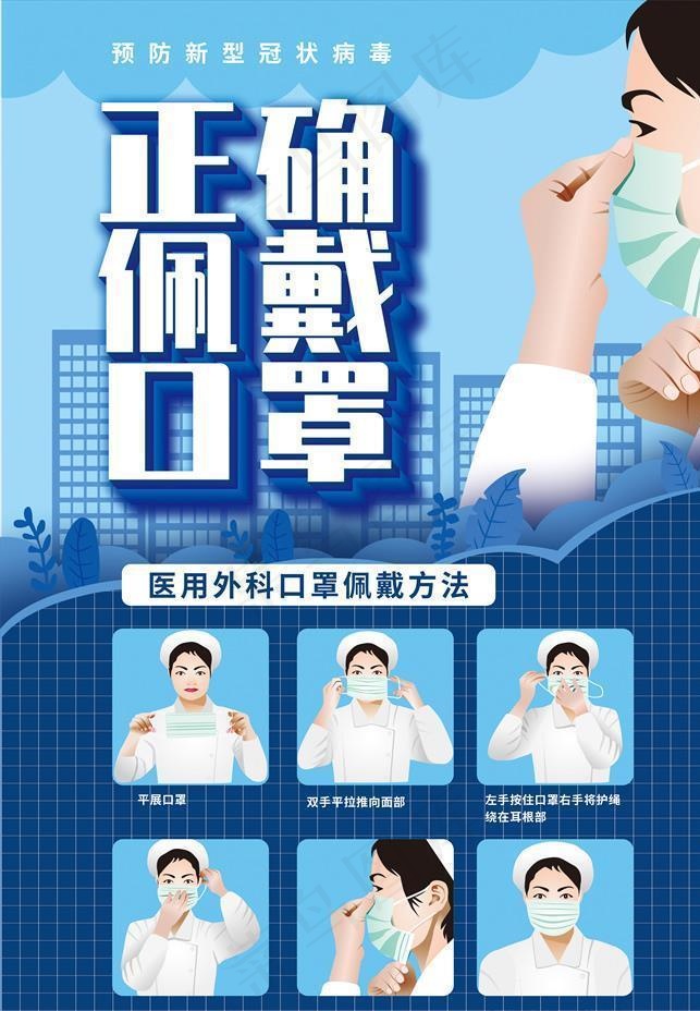 正确佩戴口罩宣传海报图片cdr矢量模版下载