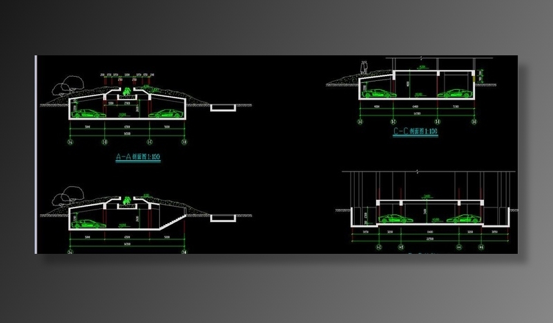 地下车库剖面图图片