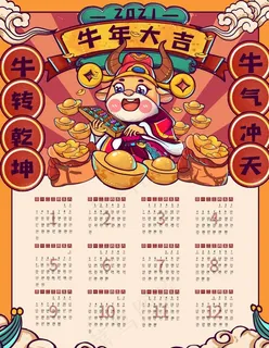牛年日历图片