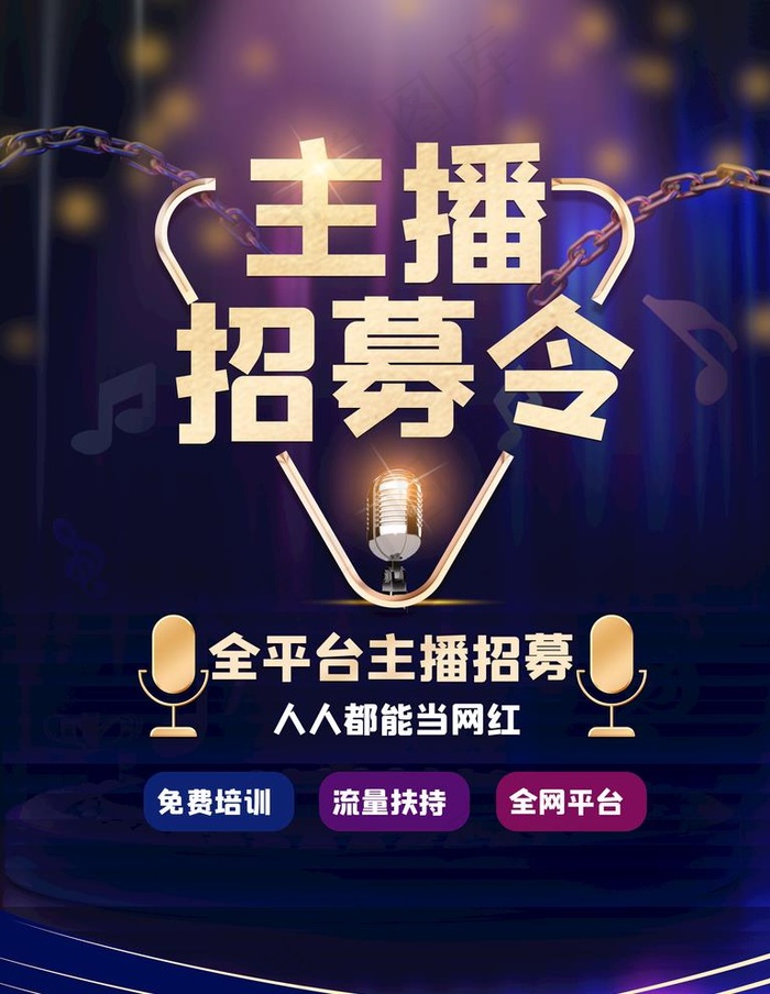 主播招募令图片(3543X4724(DPI:150))psd模版下载