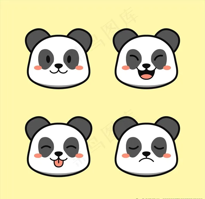 熊猫图片ai矢量模版下载