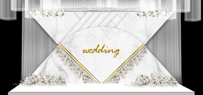 白绿色婚礼 婚礼迎宾背景图片