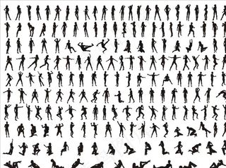多款人物姿势动态剪影图片