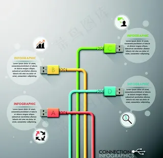 商务USB数据线信息图图片