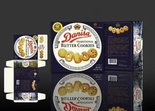 皇冠曲奇包装展开图图片