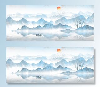 意境水墨山水图片