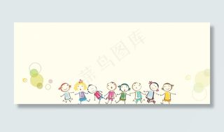 卡通清新儿童背景banner手绘