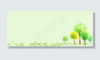 水彩手绘背景banner