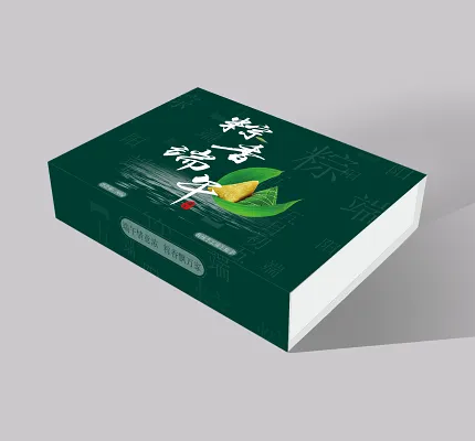 墨绿色端午节粽子礼盒节日佳品包装设计psd模版下载