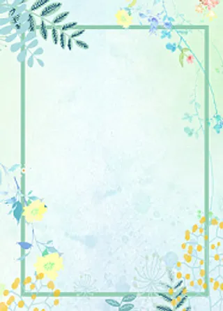 矢量绿色手绘小清新水彩花卉夏季新品海报背景绿色边框背景素材