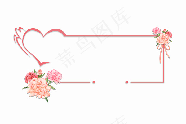 母亲节康乃馨节日线框素材
