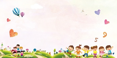 卡通儿童水彩手绘风开学季欢迎新同学背景人物