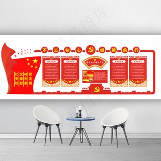 大气党建党政廉政文化墙党建展板设计