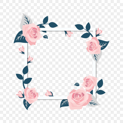 浪漫情人节玫瑰花花藤边框