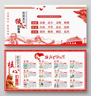 *核心价值观党建展板设计