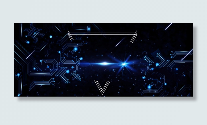 蓝色几何三角炫酷科技商务商业背景banner