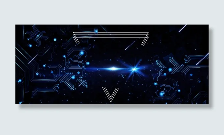 蓝色几何三角炫酷科技商务商业背景banner