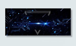 蓝色几何三角炫酷科技商务商业背景banner