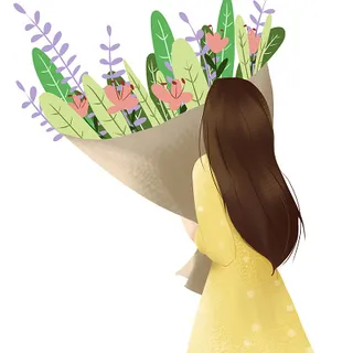 母亲节人物献花素材