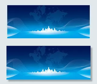 蓝色商务商业科技晚会展板背景公司