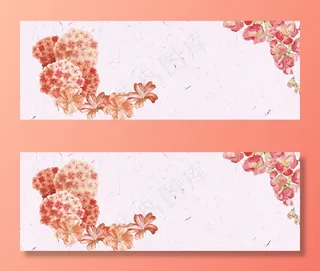 母亲节贺卡漂亮花朵感恩妈妈banber米色背景海报