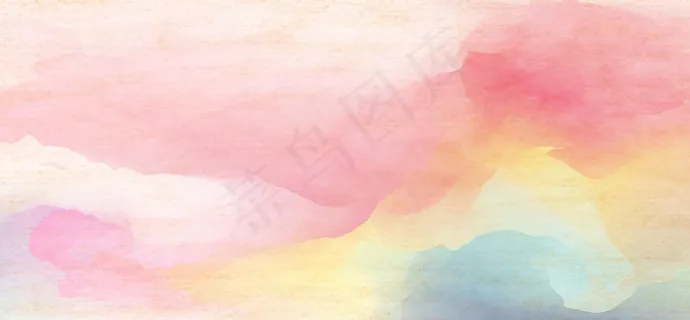 清新粉水彩渐变渲染展板背景元素