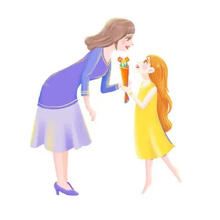 母亲节母亲孩子插画人物素材