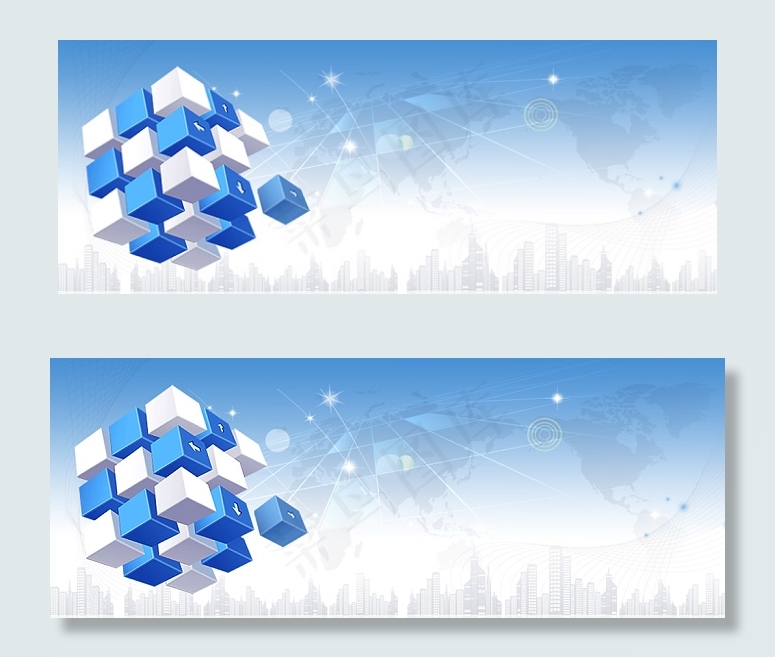 背景蓝色数码互联网科技banner