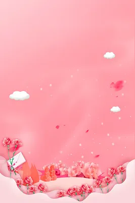 立体母亲节快乐感恩宣传促销浪漫温暖海报粉色背景