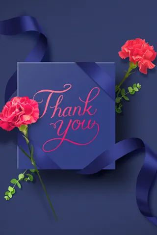 感谢感恩鲜花贺卡康乃馨礼物