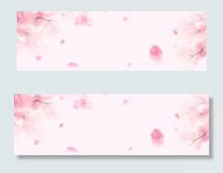 春天背景教师节粉色桃花节浪漫水彩花瓣简约梦幻文艺粉banne