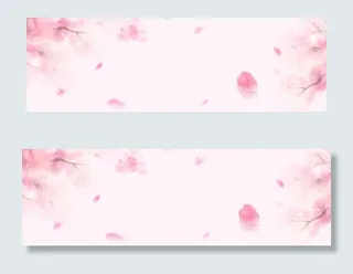 春天背景教师节粉色桃花节浪漫水彩花瓣简约梦幻文艺粉banne