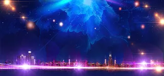 年会年终晚会商务科技大气蓝色banner颁奖紫色会议背景